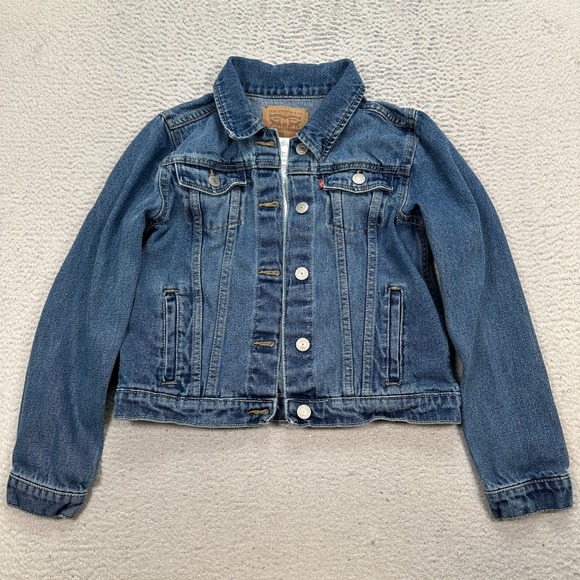 Levi's Other - Levis Trucker Jacket Small Child Size Large Blue Denim Button Pockets